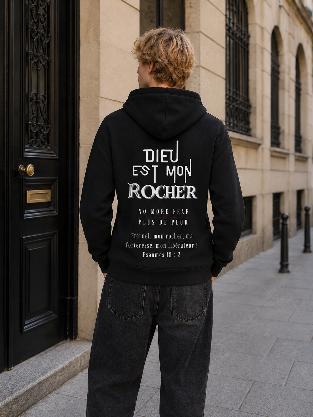 Hoodie NO MORE Fear - Dieu est mon Rocher. – Image 3