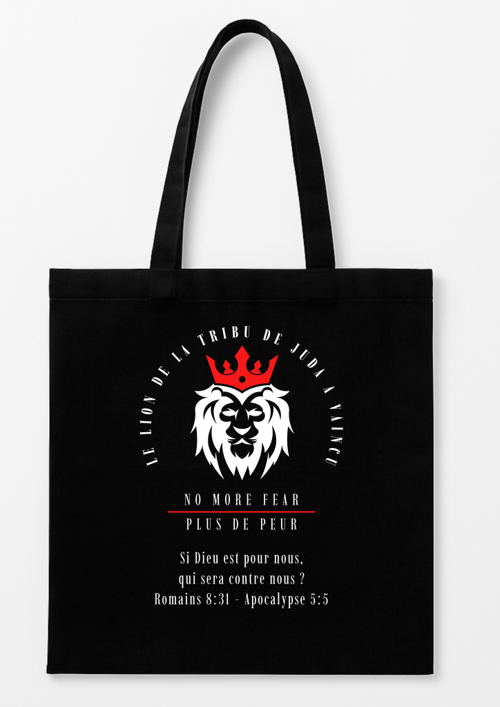 Tote Bag NO MORE Fear - Le Lion de la tribu de Juda