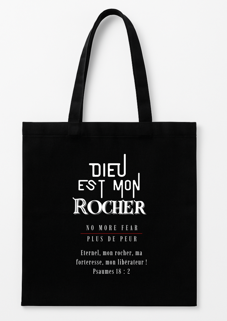 Tote Bag NO MORE Fear - Dieu est mon Rocher